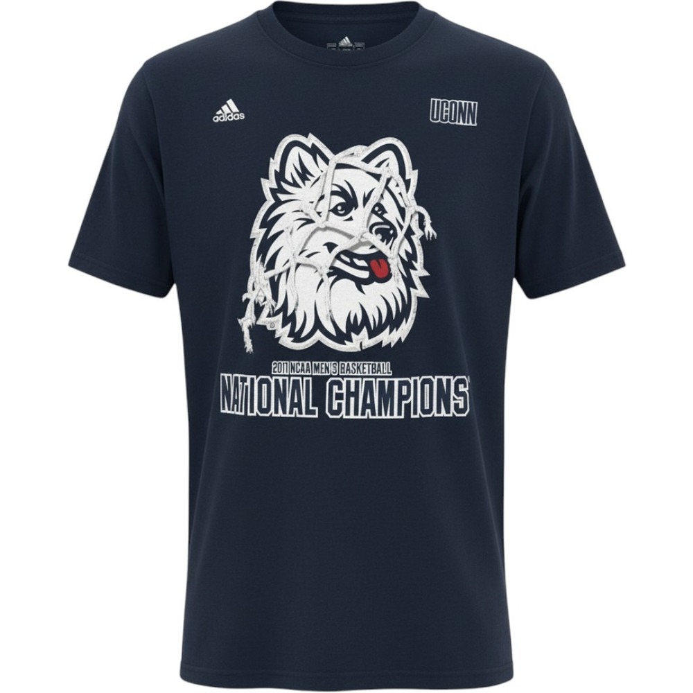 Adidas UConn Huskies 2011 NCAA Basketball National Champs Vintage Shirt Large